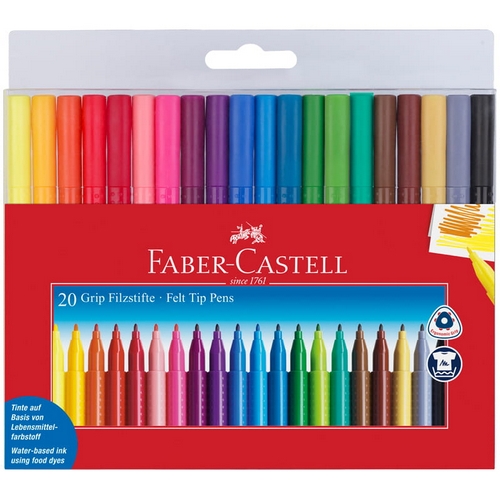 Фломастеры 20цв смыв Grip Faber-Castell 155320