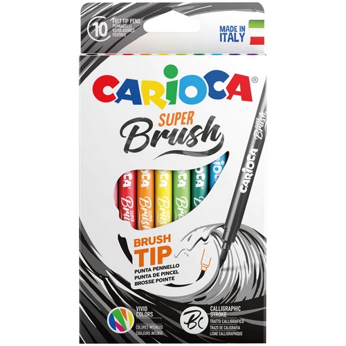 Фломастеры 10цв Super Brush Carioca 42937