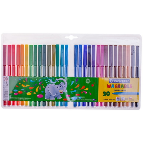 Фломастеры 30 цв Washable Centropen смываемые 7 7790 3085
